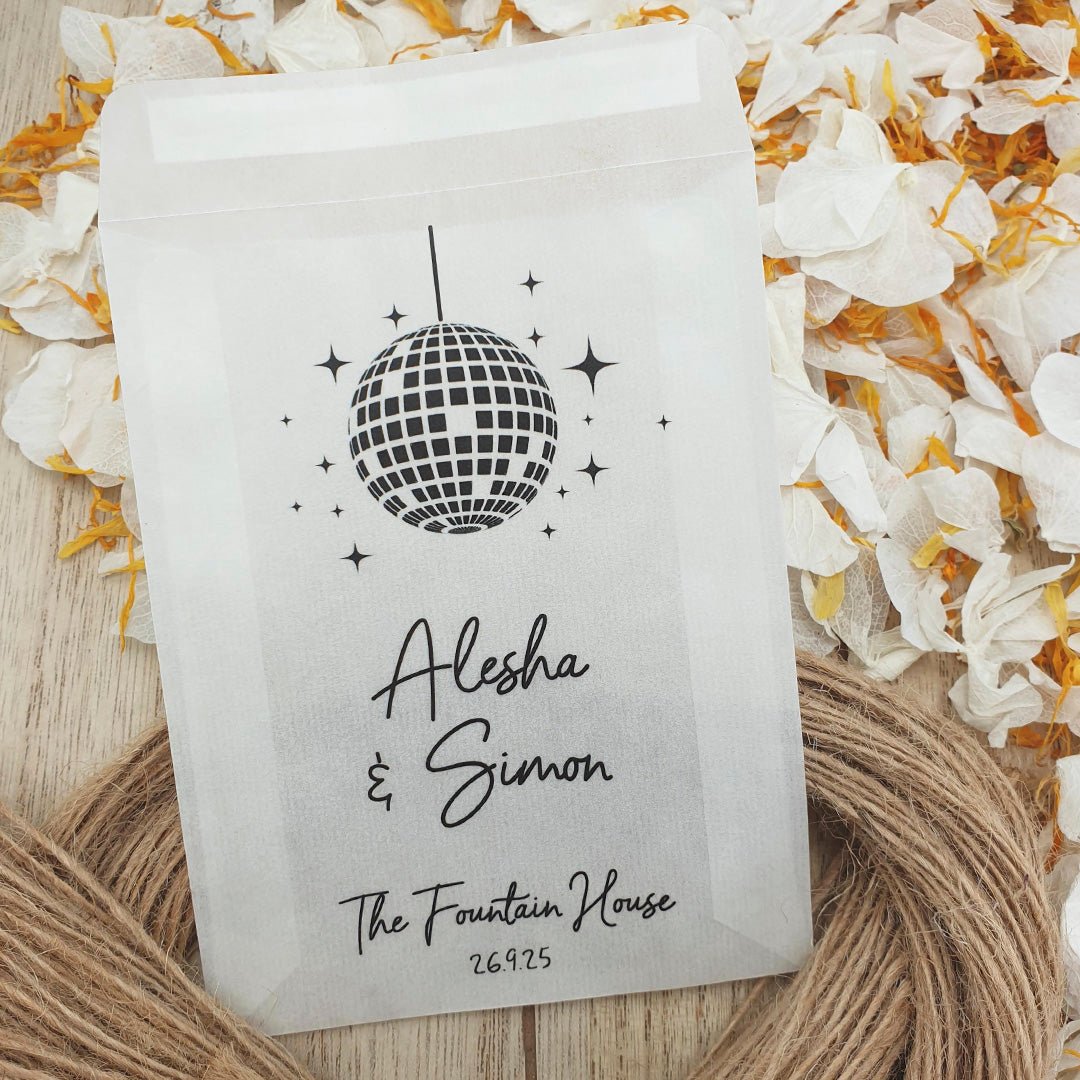 Personalised Confetti Packets Disco Design 1 Confetti Packets