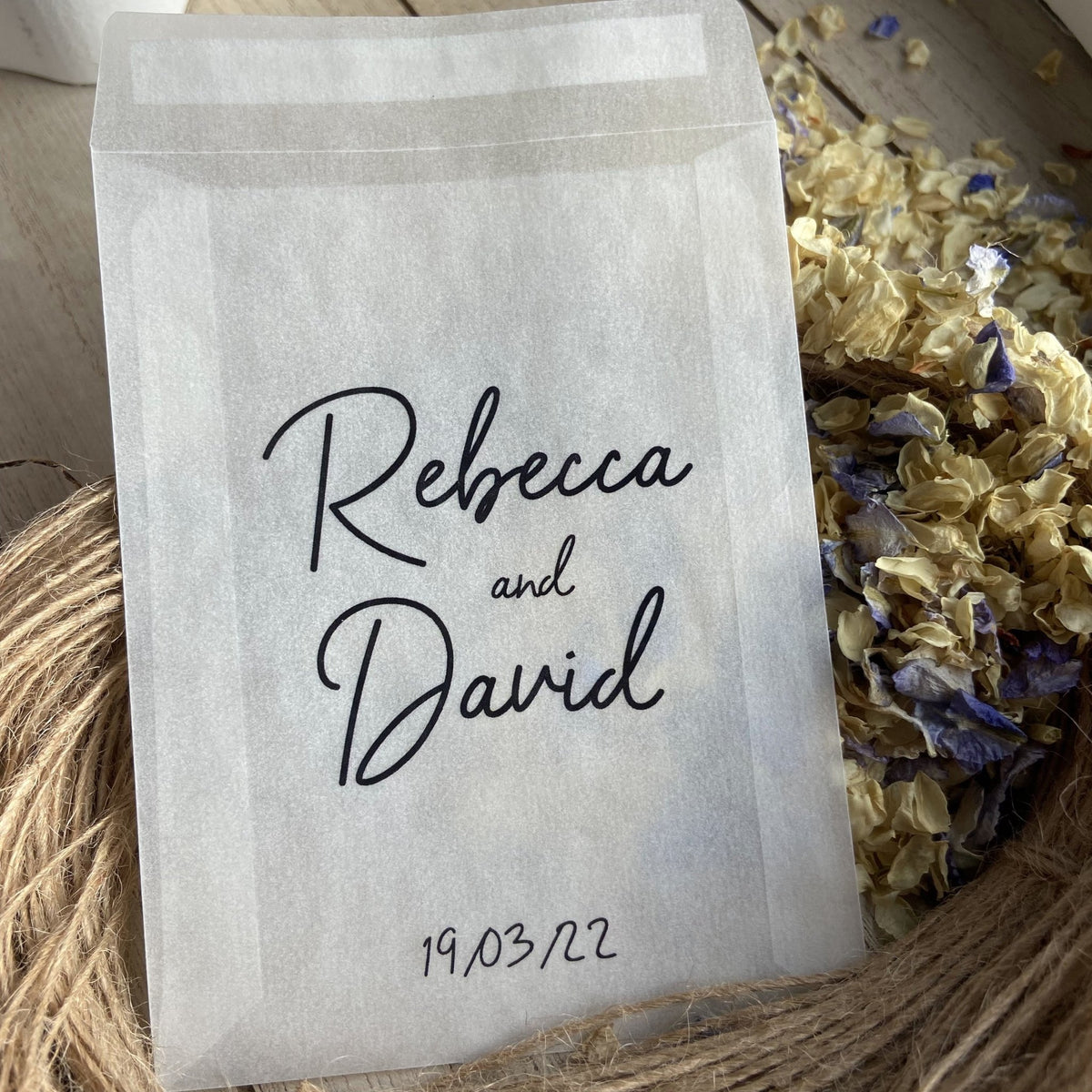 Personalised Confetti Packets Names Design 3 Confetti Bee