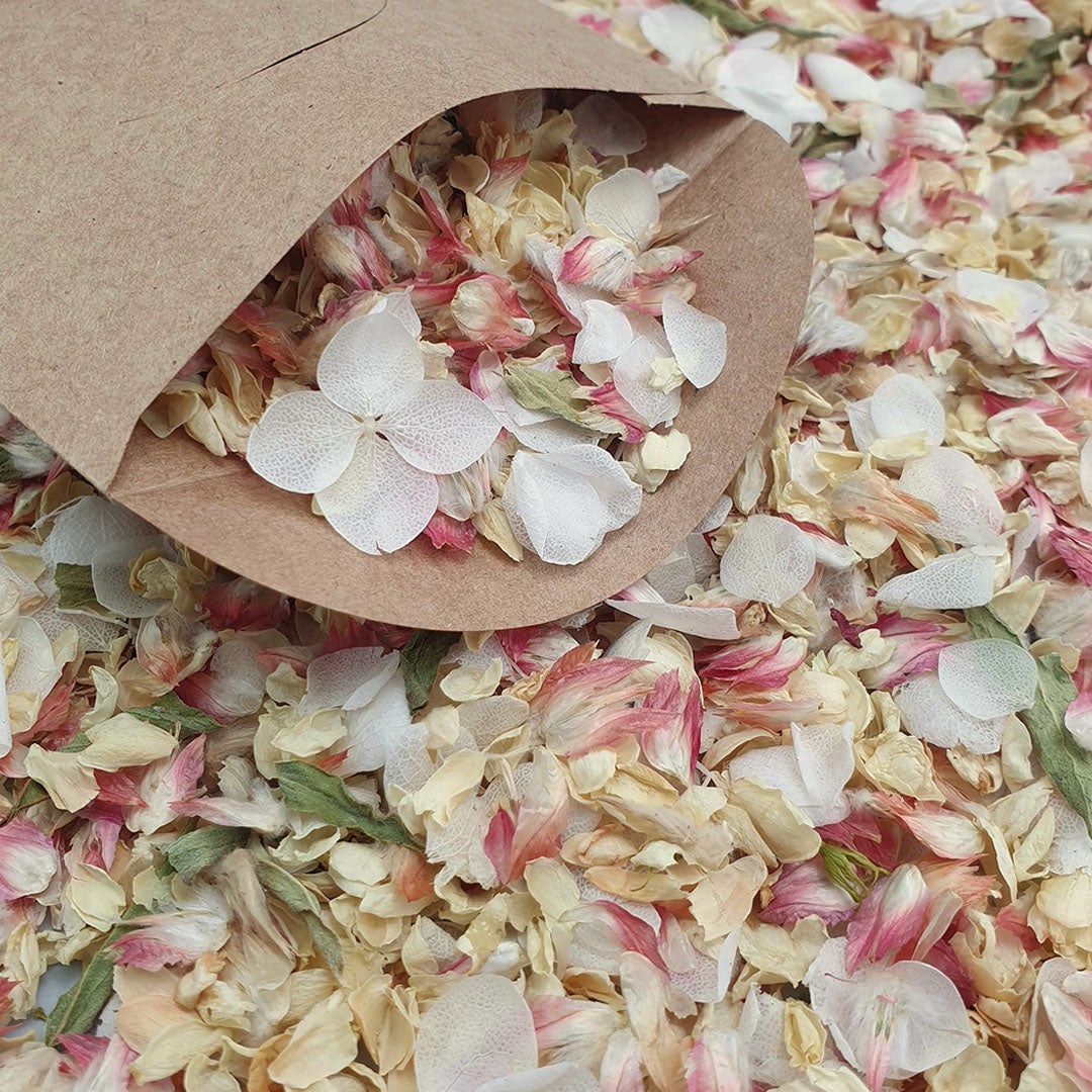 ROSE GOLD, Pink, Ivory Dried Biodegradable Wedding Confetti. Real Flower  Petals