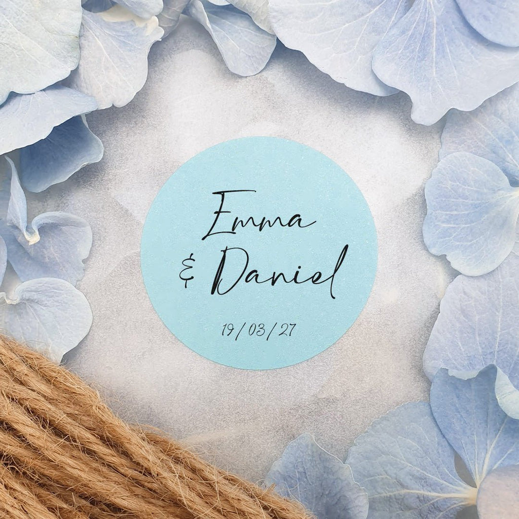 Blue Personalised Stickers - Names Design 1 - Confetti Bee