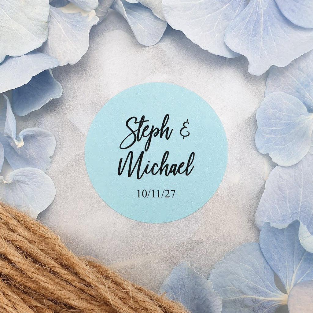 Blue Personalised Stickers - Names Design 3 - Confetti Bee