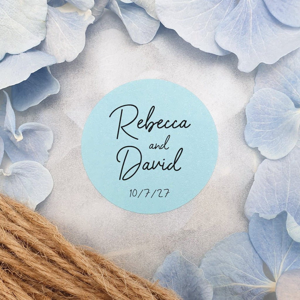 Blue Personalised Stickers - Names Design 4 - Confetti Bee
