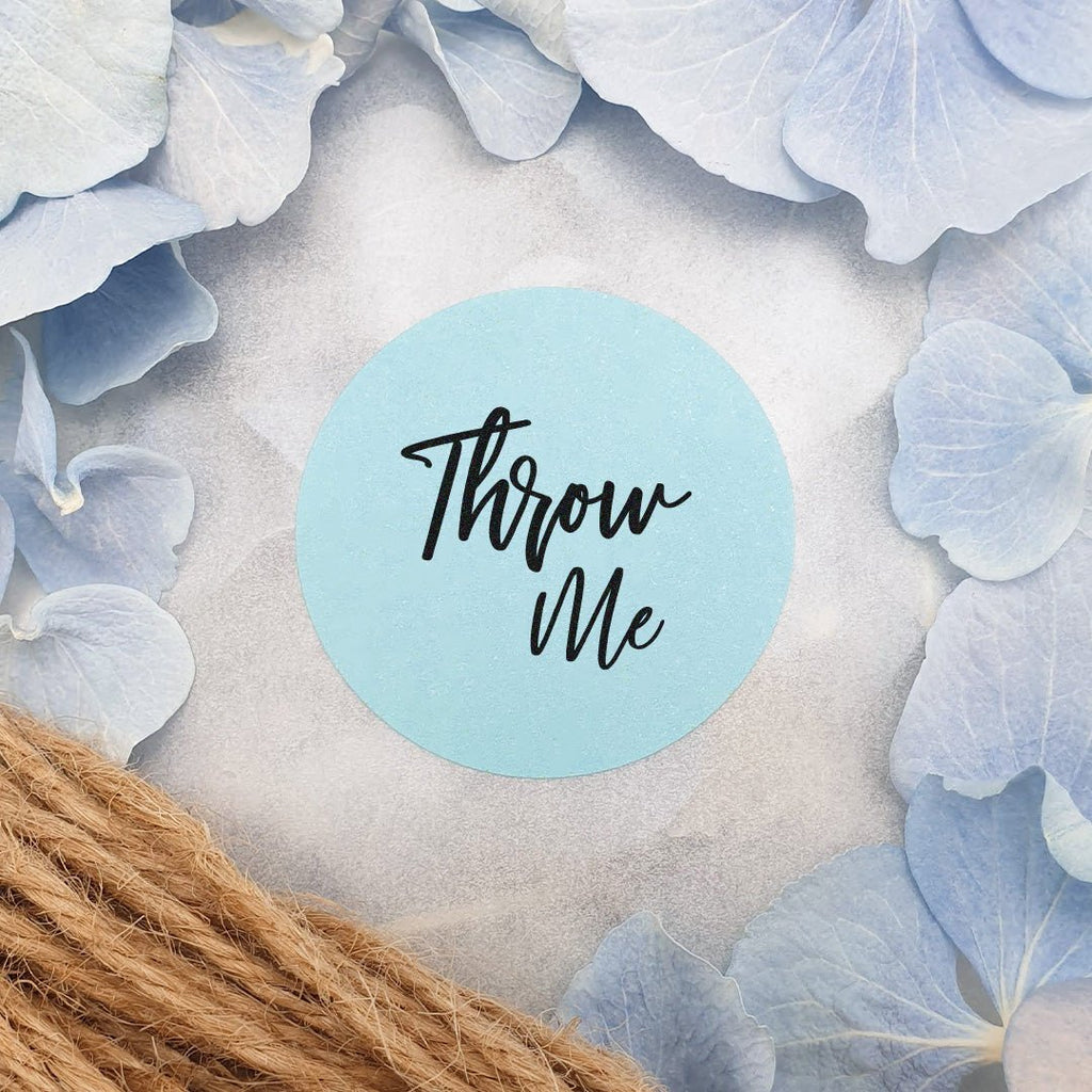Blue Stickers - Throw Me Design 1 - Confetti Bee