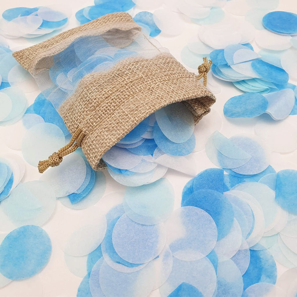 Blue & White Paper Confetti - Confetti Bee
