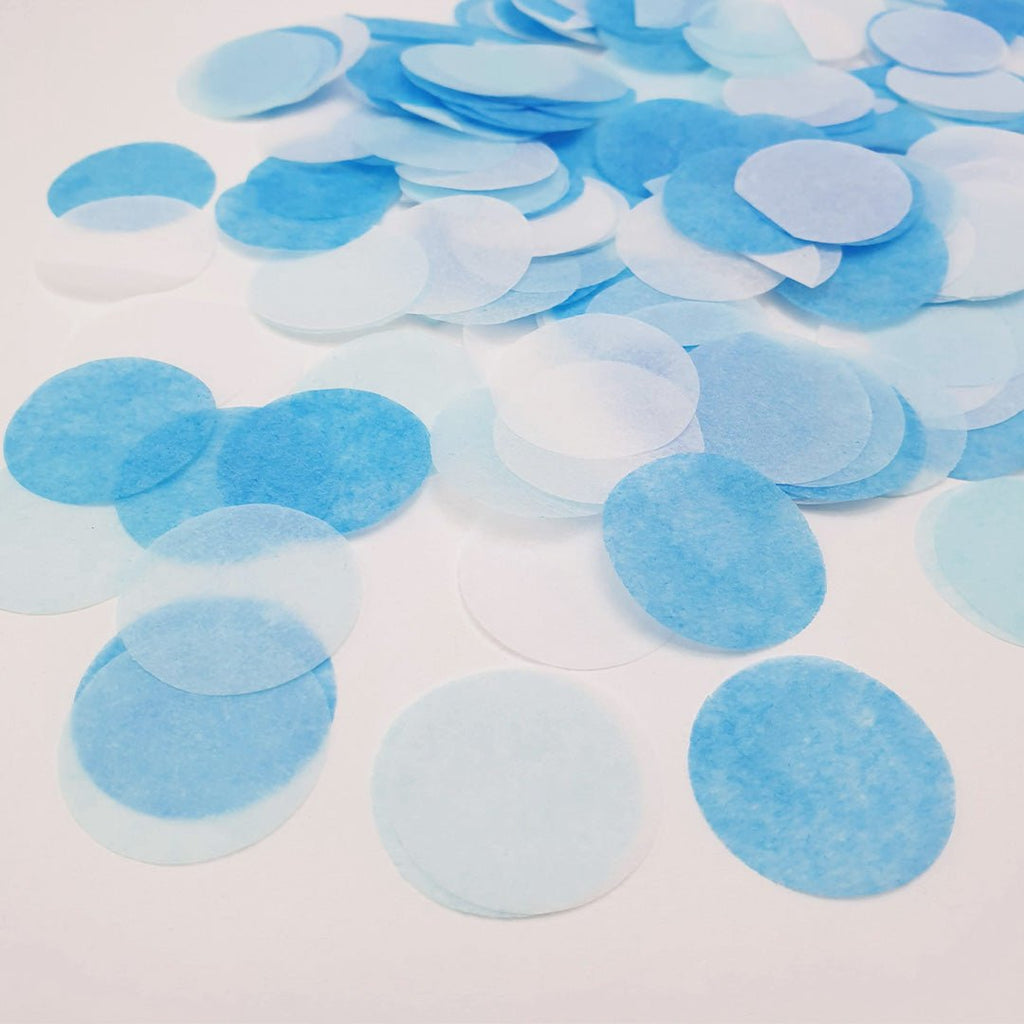 Blue & White Paper Confetti - Confetti Bee