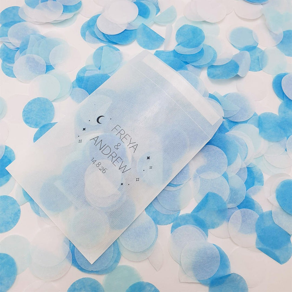Blue & White Paper Confetti - Confetti Bee
