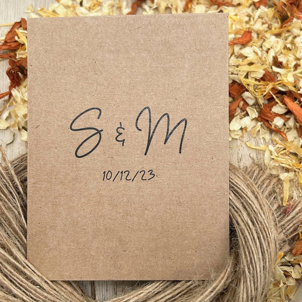 Confetti Kraft Brown Packets - Initials Design 3 - Confetti Bee
