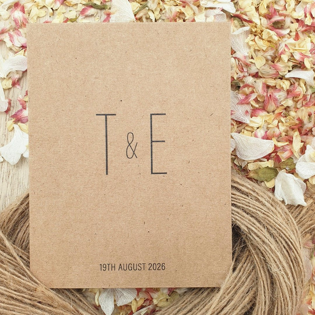 Confetti Kraft Brown Packets - Initials Design 9 - Confetti Bee