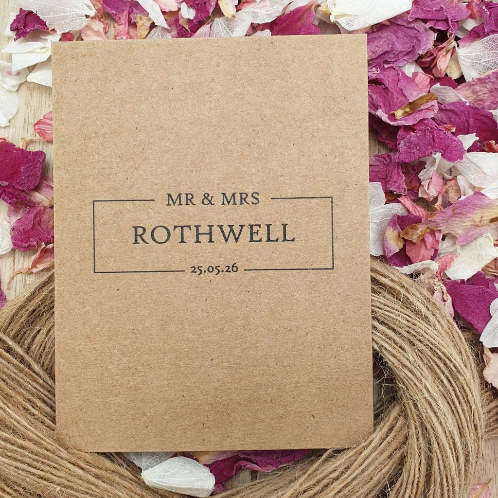 Confetti Kraft Brown Packets - Mr & Mrs Design 13 - Confetti Bee