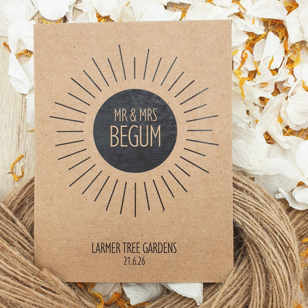 Confetti Kraft Brown Packets - Mr & Mrs Design 14 - Confetti Bee
