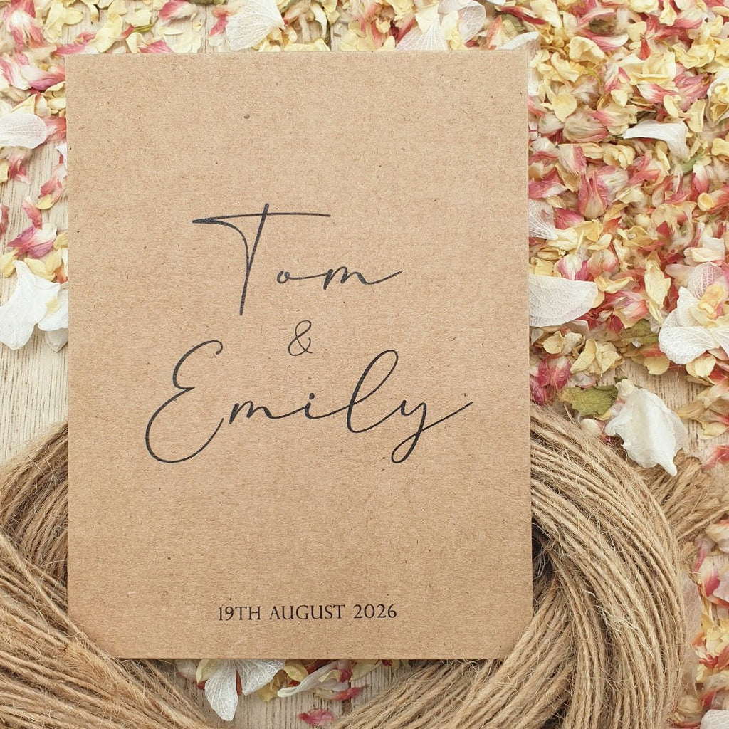 Confetti Kraft Brown Packets - Names Design 14 - Confetti Bee