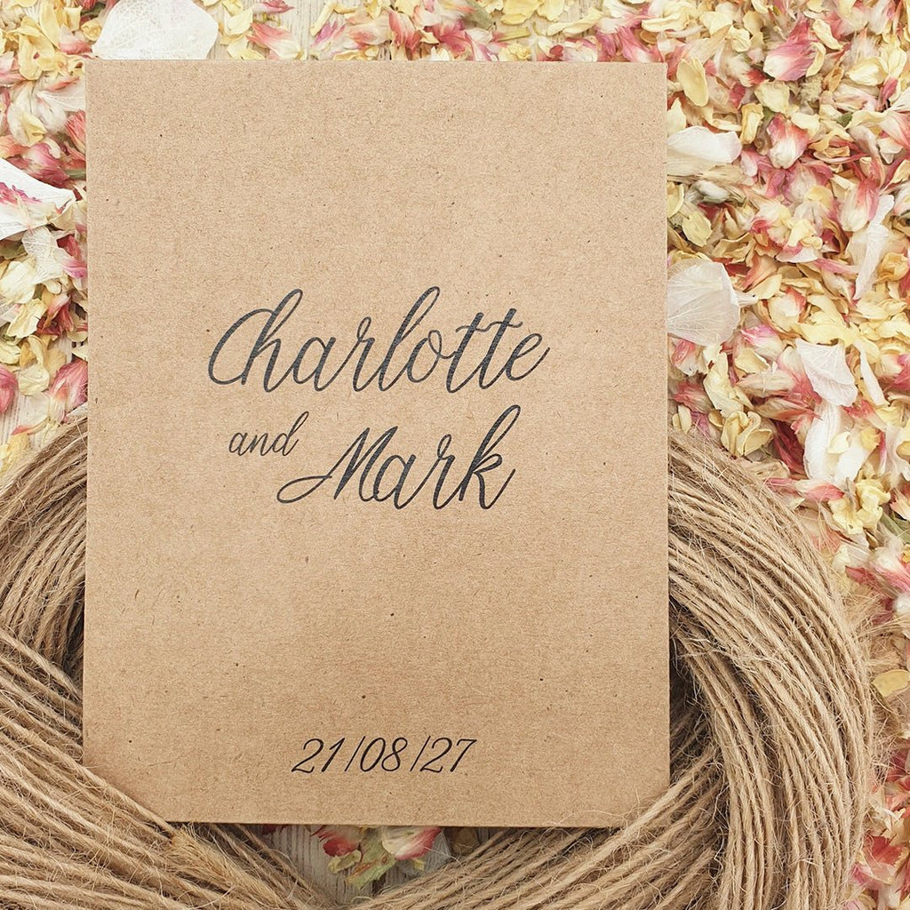 Confetti Kraft Brown Packets - Names Design 2 - Confetti Bee