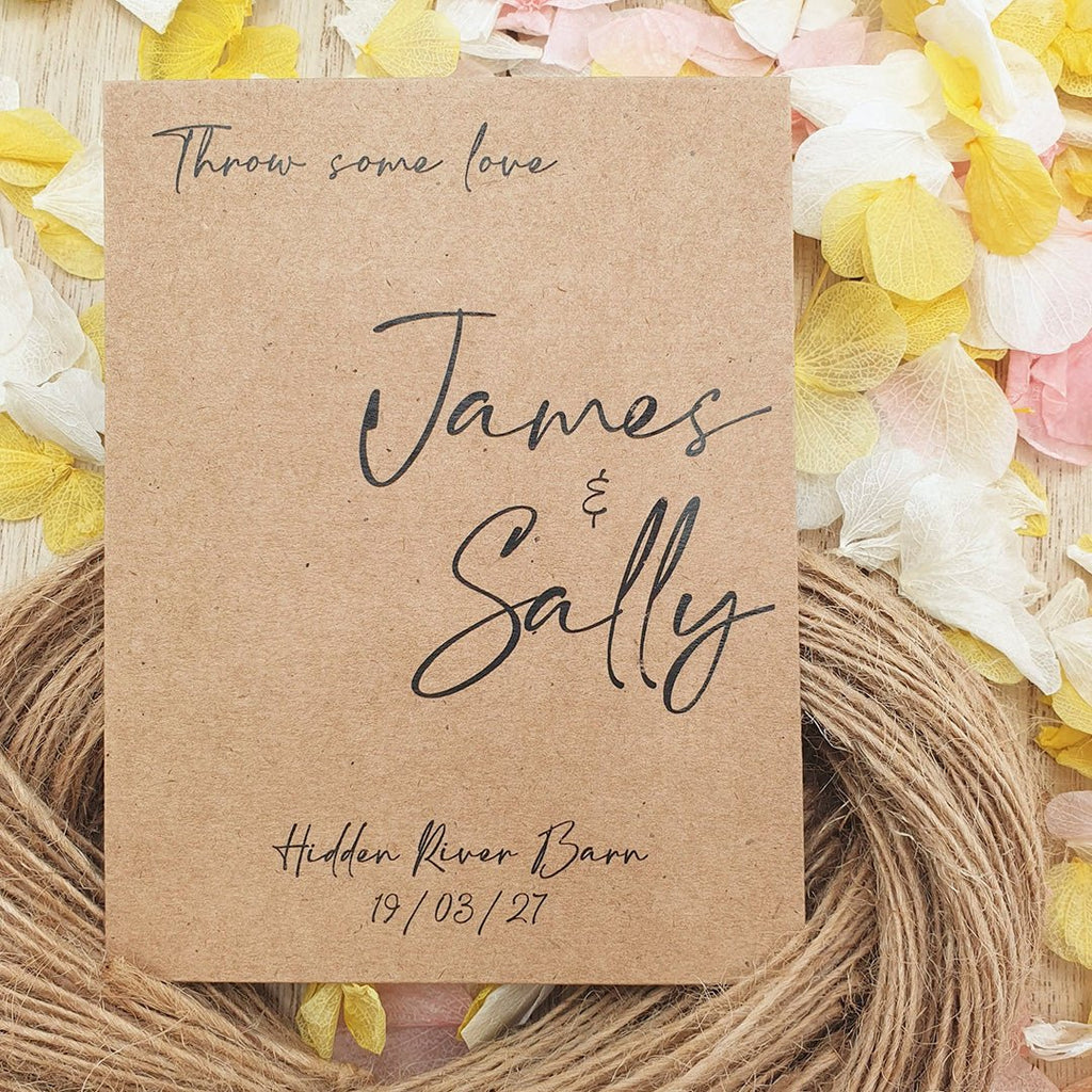 Confetti Kraft Brown Packets - Place Name Design 1 - Confetti Bee