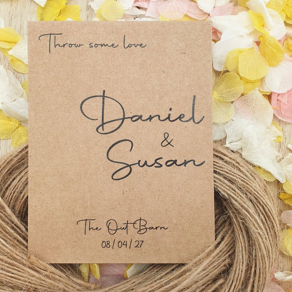 Confetti Kraft Brown Packets - Place Name Design 4 - Confetti Bee
