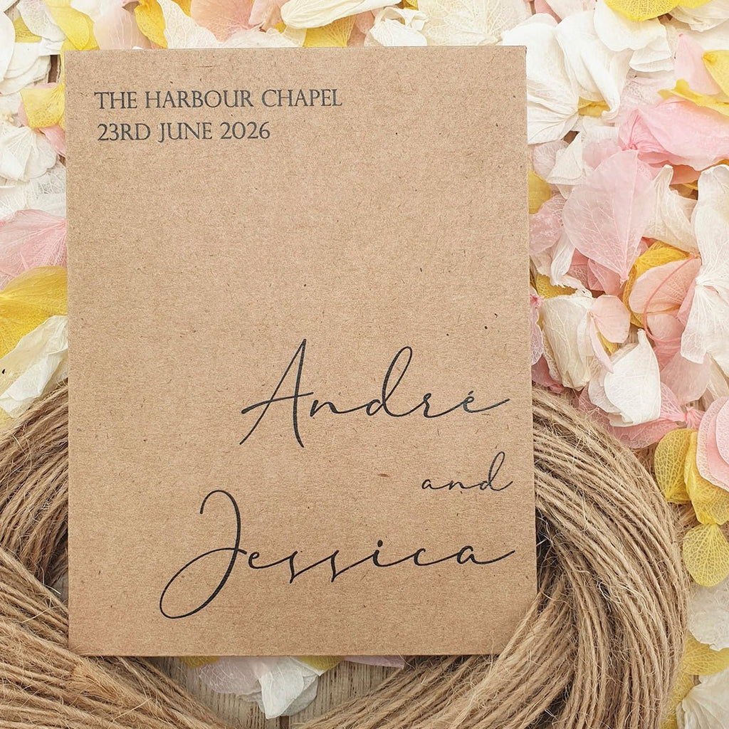 Confetti Kraft Brown Packets - Place Name Design 6 - Confetti Bee