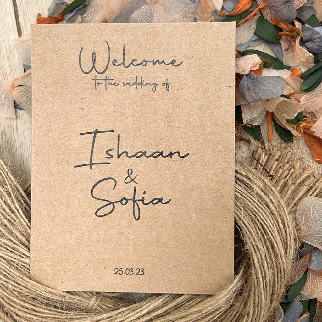 Confetti Kraft Brown Packets - Welcome Design 2 - Confetti Bee