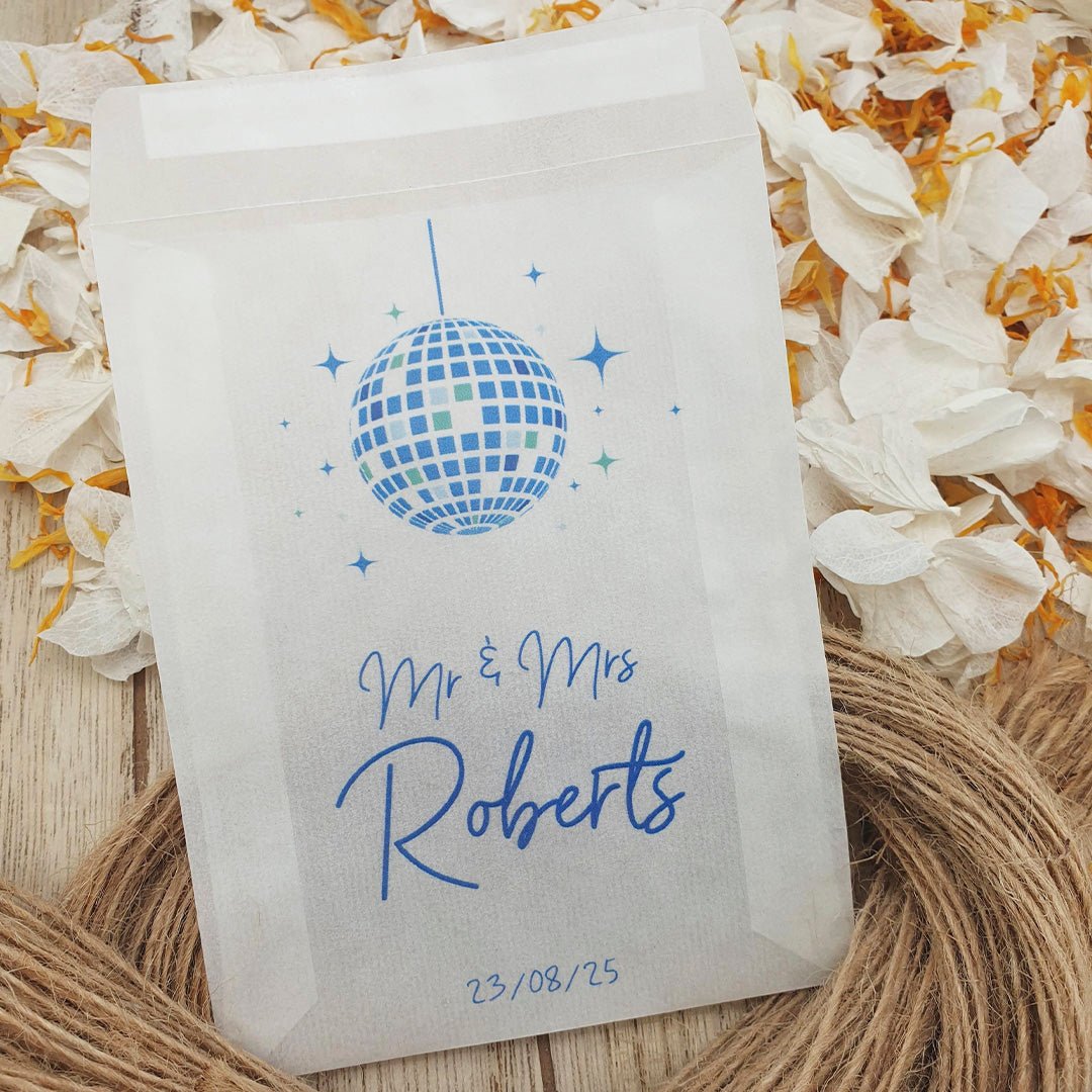 Personalised Confetti Packets Disco Design 4 Confetti Packets