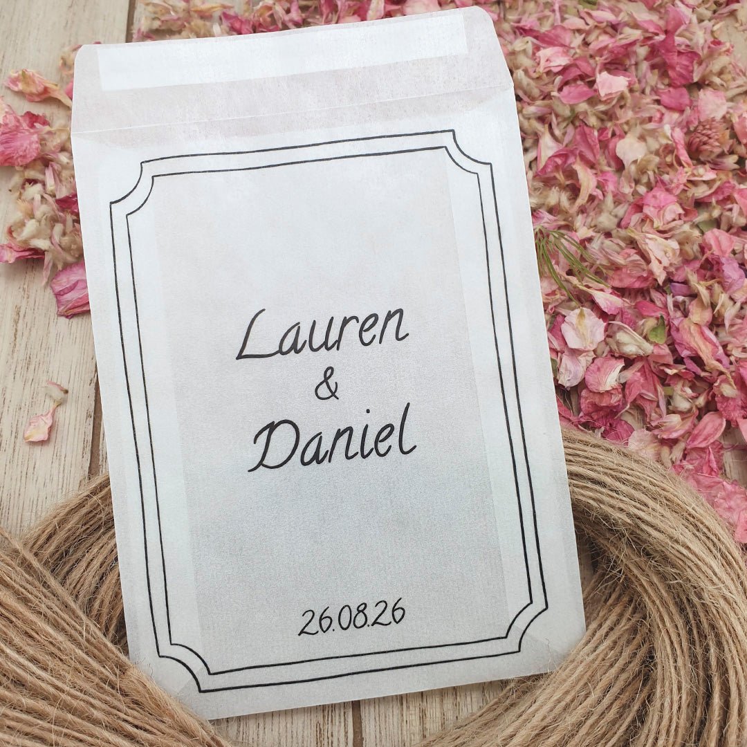 Confetti Sample Personalised Confetti Packets - Illustrated Design 2 | Confetti Bee