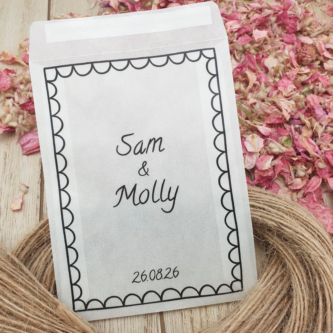 Personalised Confetti Packets - Illustrated Design 3 | Confetti Bee