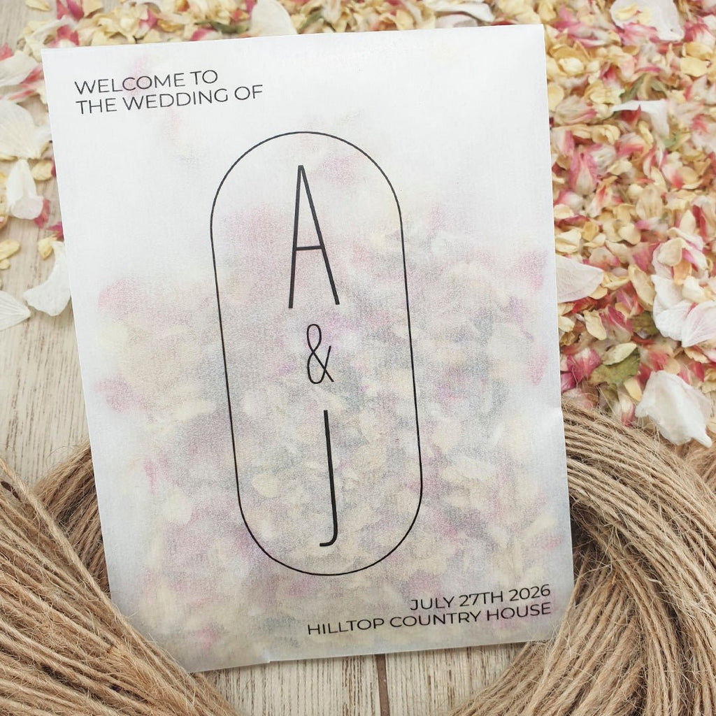 Confetti Packets - Initials Design 12 - Confetti Bee