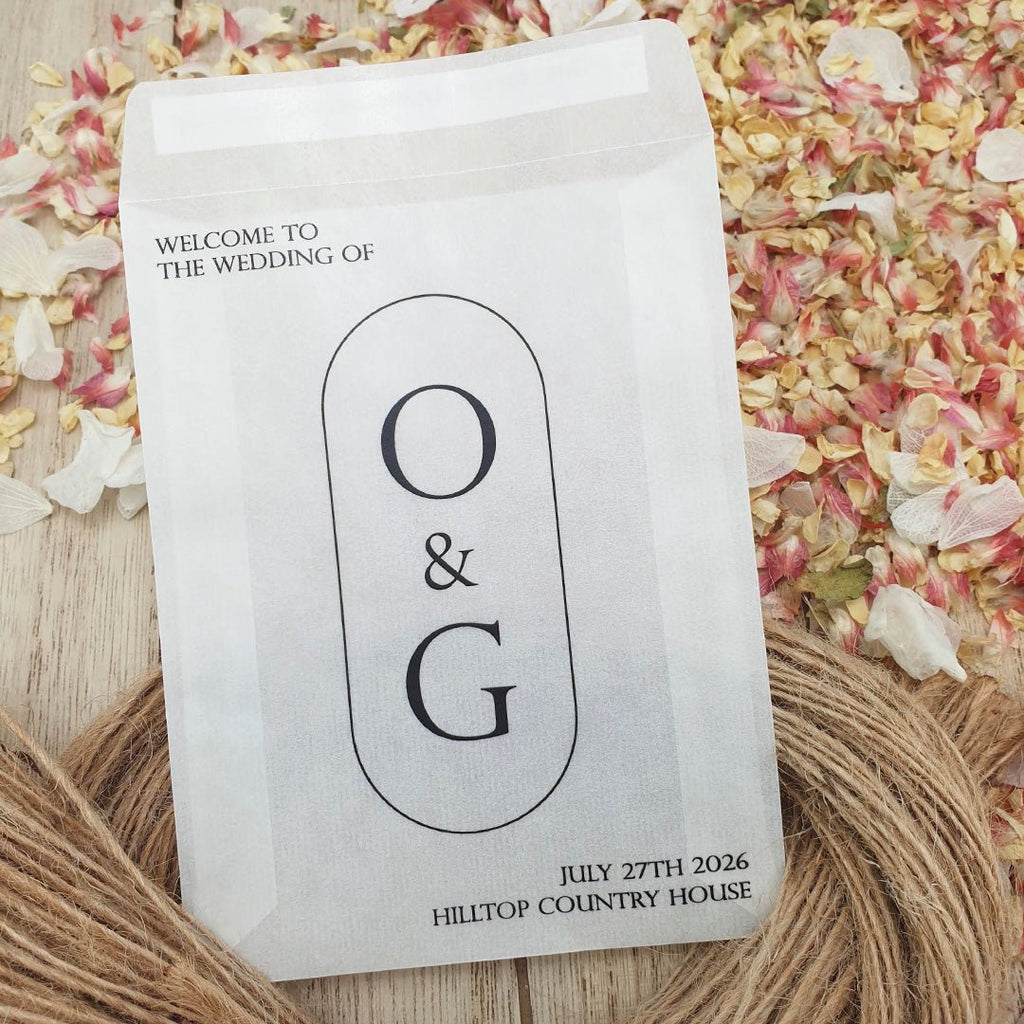 Confetti Packets - Initials Design 15 - Confetti Bee
