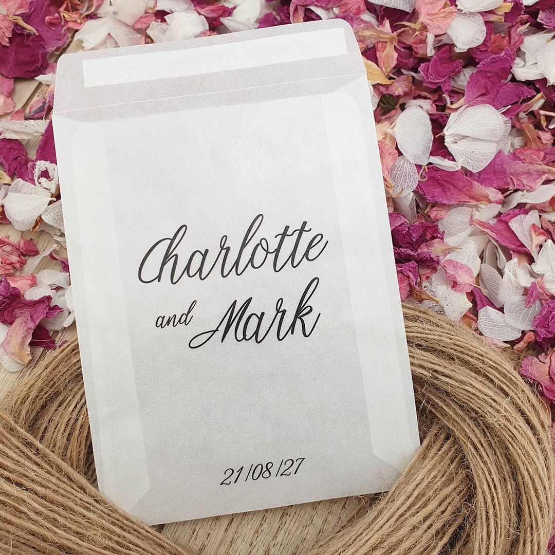 Confetti Sample Personalised Confetti Packets - Names Design 2 | Confetti Bee