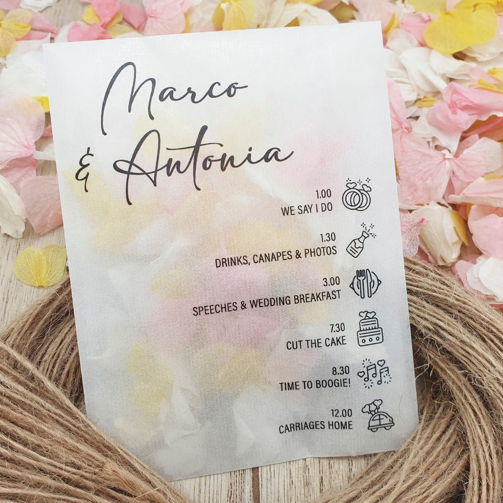 Confetti Packets - Order Of The Day Design 10 - Confetti Bee