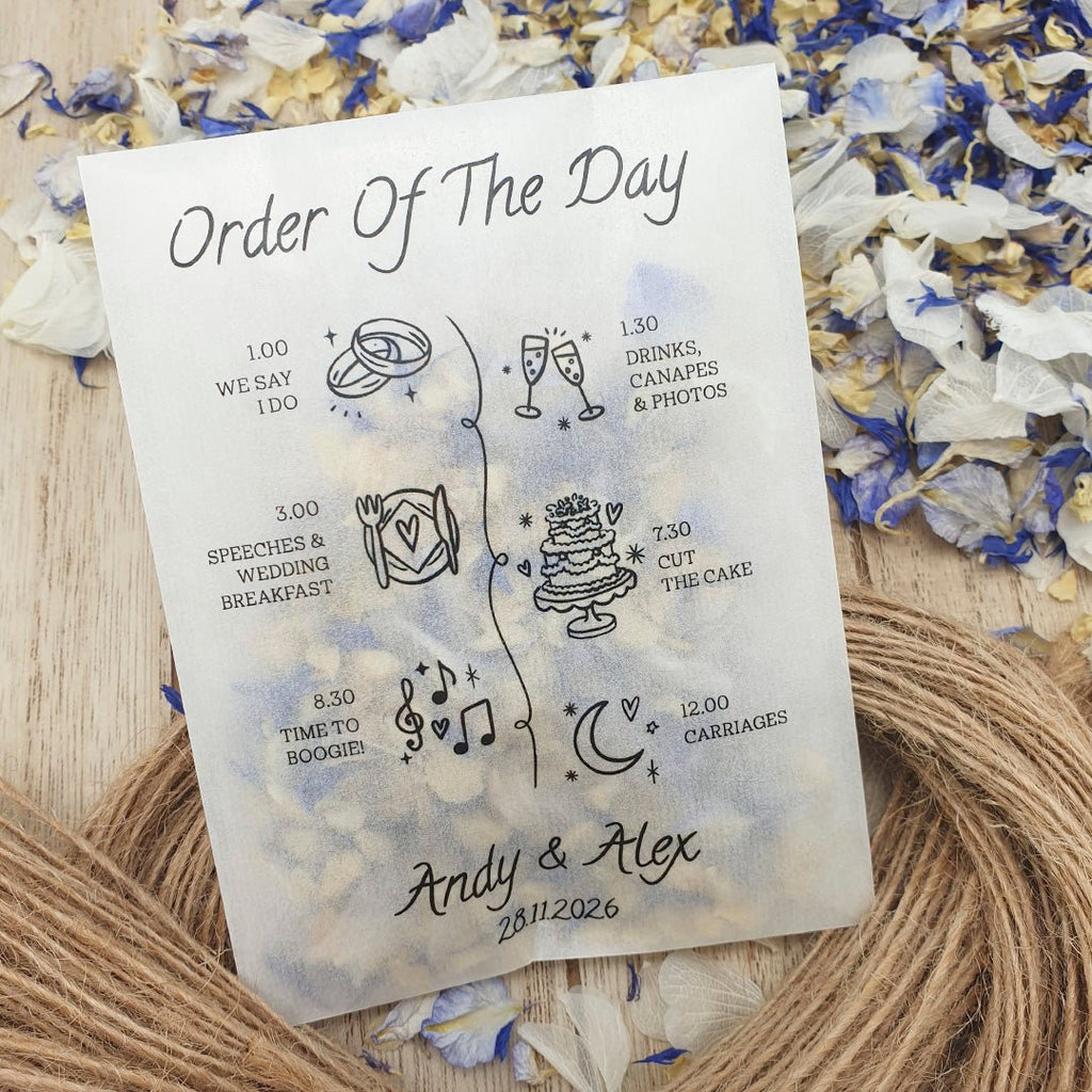 Confetti Packets - Order Of The Day Illustrated Design 2 - Confetti Bee