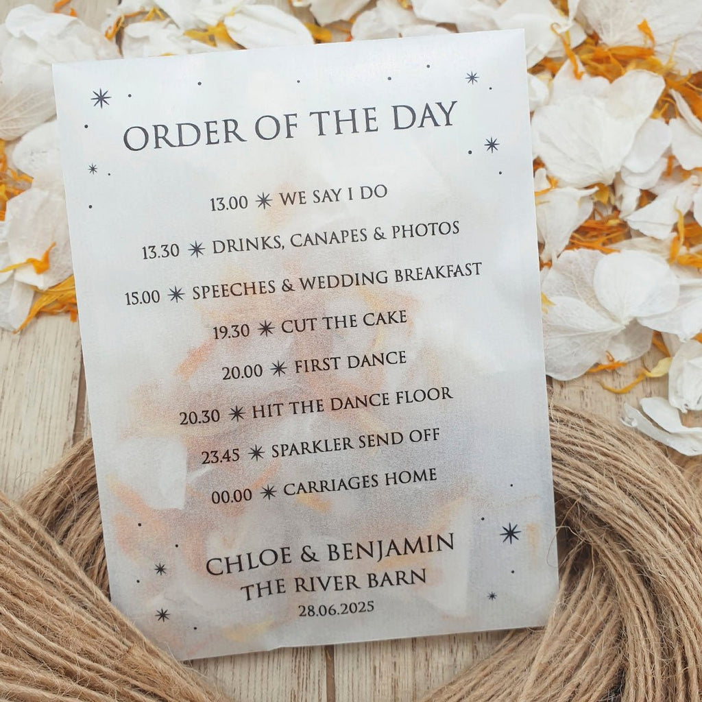 Confetti Packets - Order Of The Day Stars Design 1 - Confetti Bee