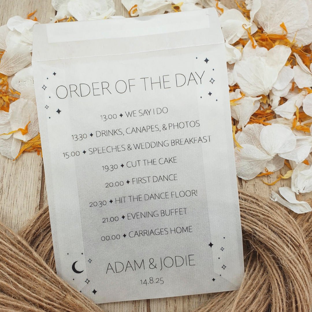 Order Packet Confetti Packets - Order Of The Day Stars Design 2 | Confetti Bee