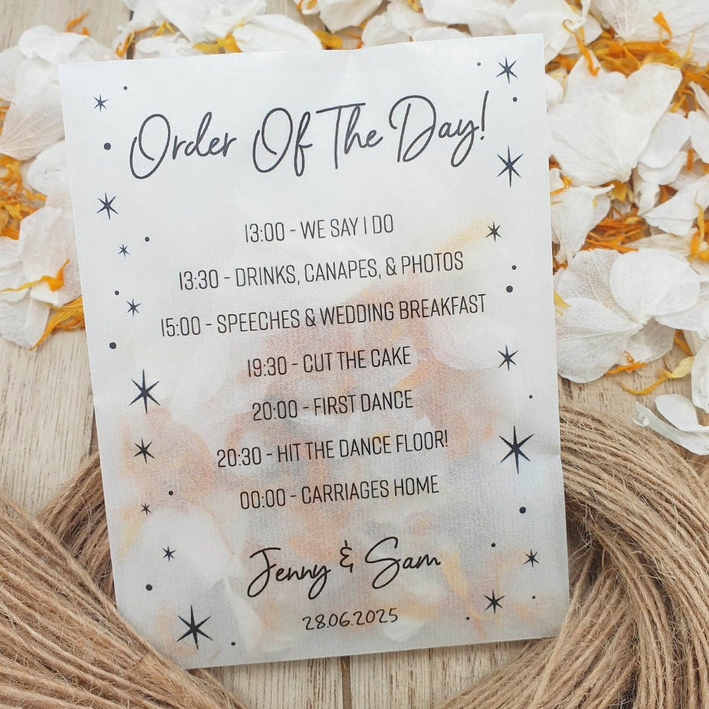 Confetti Packets - Order Of The Day Stars Design 3 - Confetti Bee