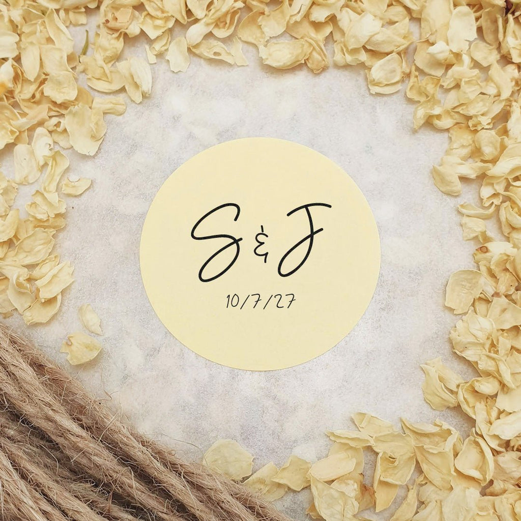 Cream Personalised Stickers - Initials Design 4 - Confetti Bee