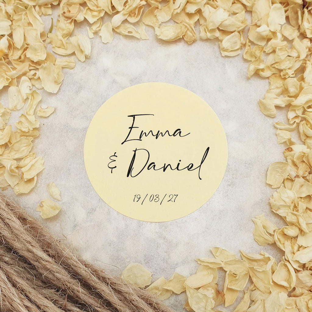 Cream Personalised Stickers - Names Design 1 - Confetti Bee