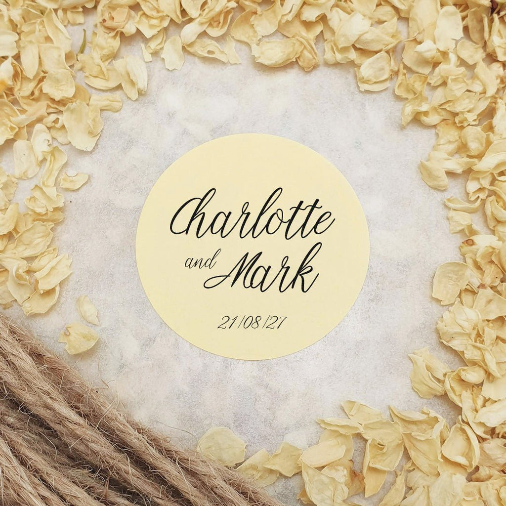 Cream Personalised Stickers - Names Design 2 - Confetti Bee