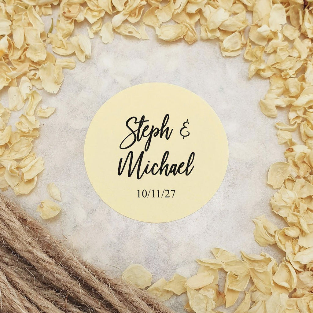 Cream Personalised Stickers - Names Design 3 - Confetti Bee