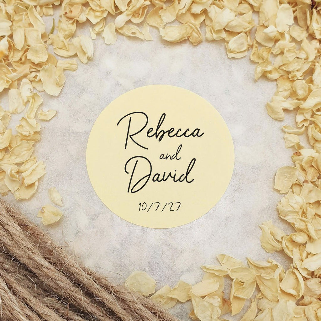 Cream Personalised Stickers - Names Design 4 - Confetti Bee