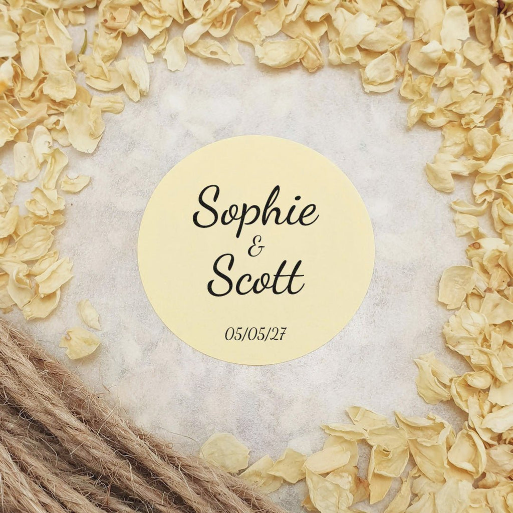 Cream Personalised Stickers - Names Design 5 - Confetti Bee