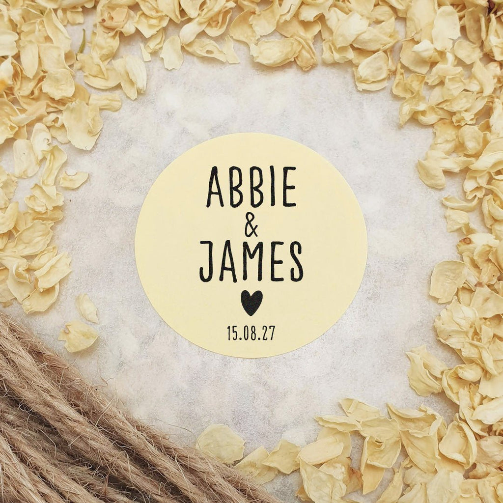 Cream Personalised Stickers - Names Design 6 - Confetti Bee