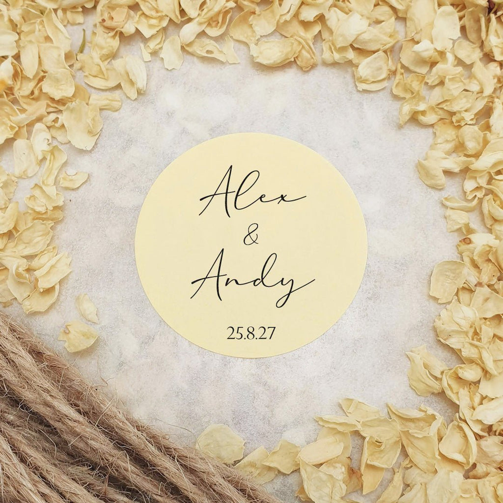 Cream Personalised Stickers - Names Design 8 - Confetti Bee