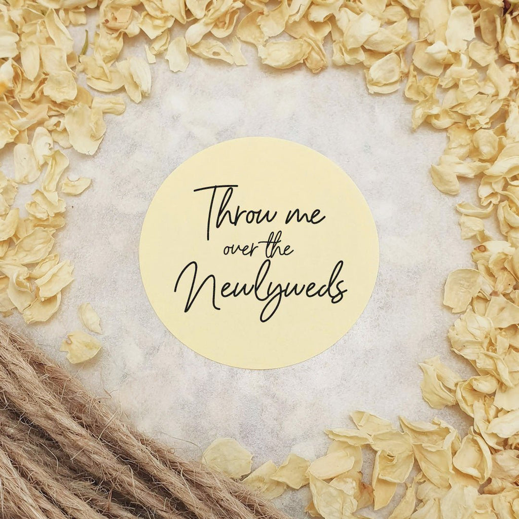 Cream Stickers - Throw Me Over The Newlyweds Design 3 - Confetti Bee