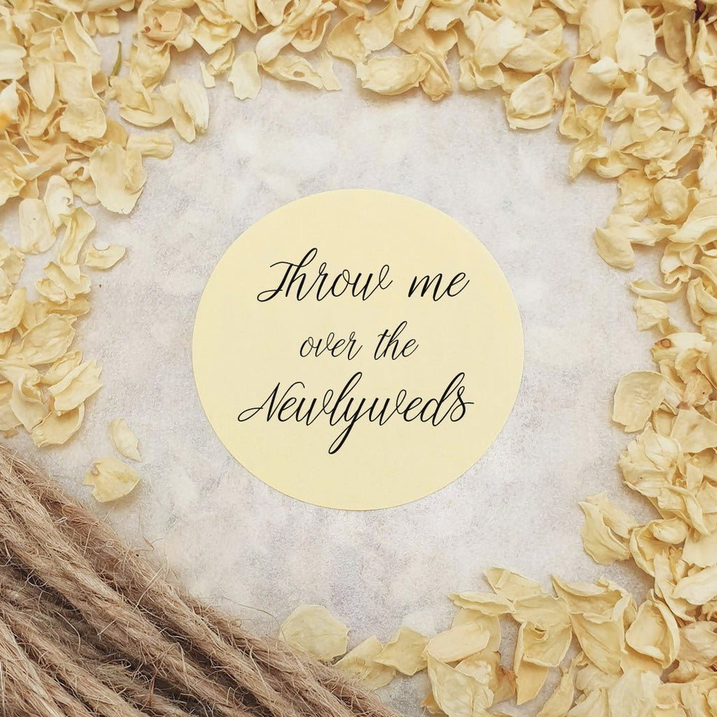Cream Stickers - Throw Me Over The Newlyweds Design 4 - Confetti Bee