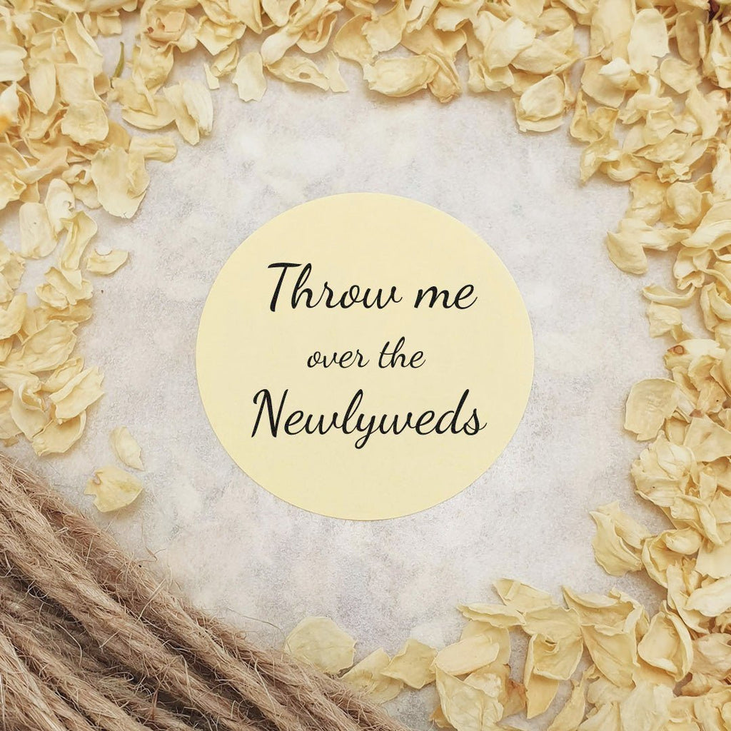 Cream Stickers - Throw Me Over The Newlyweds Design 5 - Confetti Bee