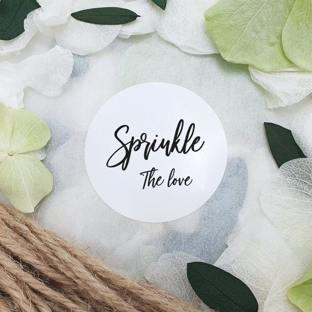 Gloss White Stickers - Sprinkle The Love Design 1 - Confetti Bee