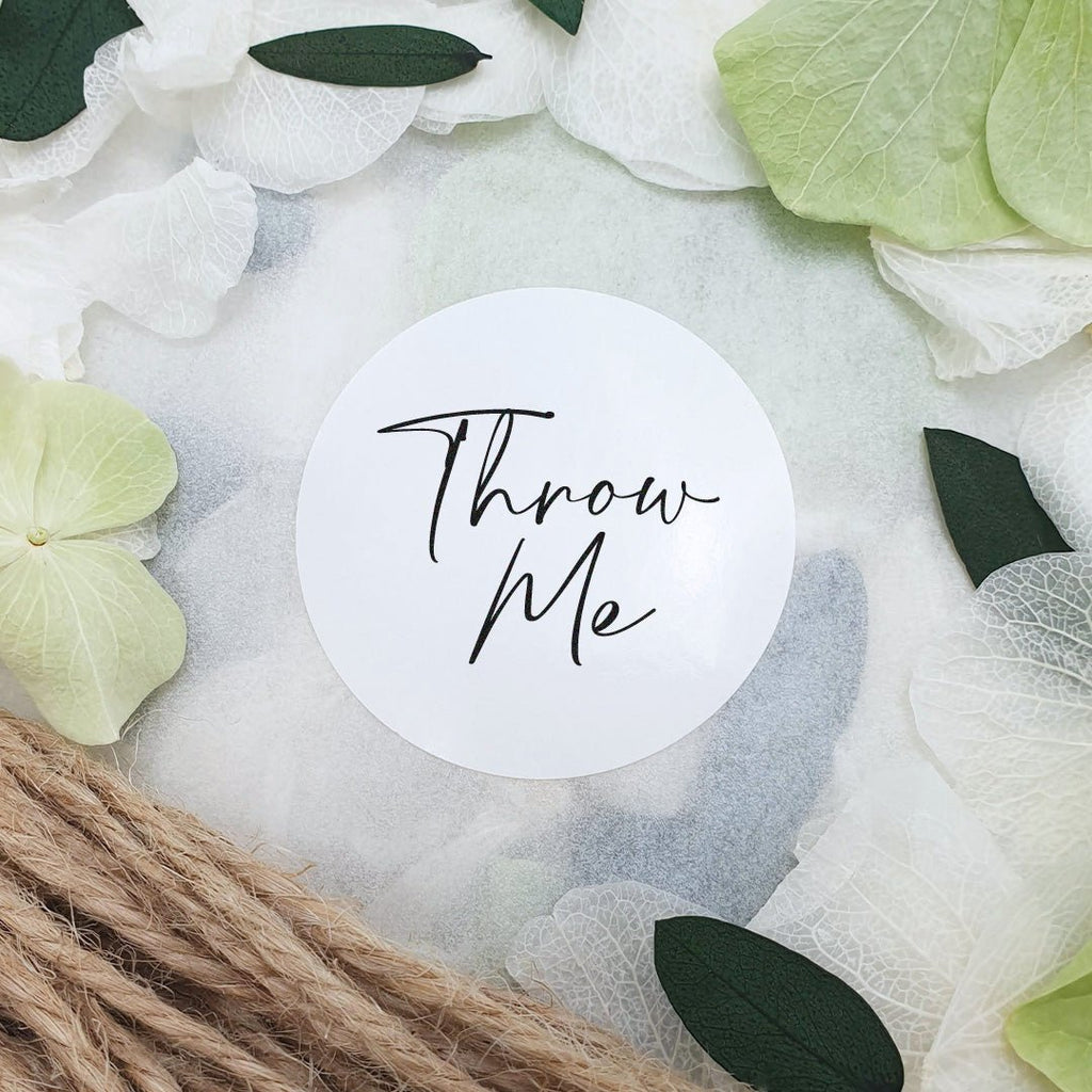 Gloss White Stickers - Throw Me Design 2 - Confetti Bee