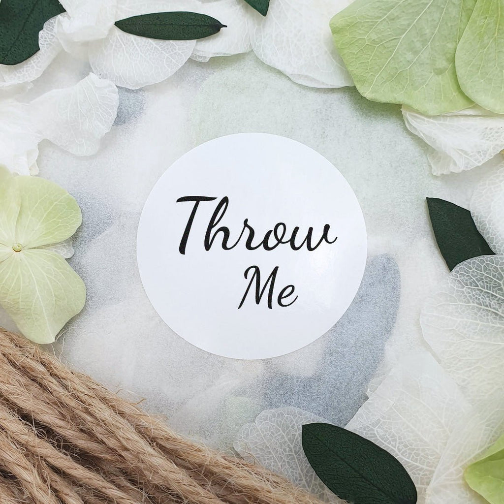 Gloss White Stickers - Throw Me Design 5 - Confetti Bee