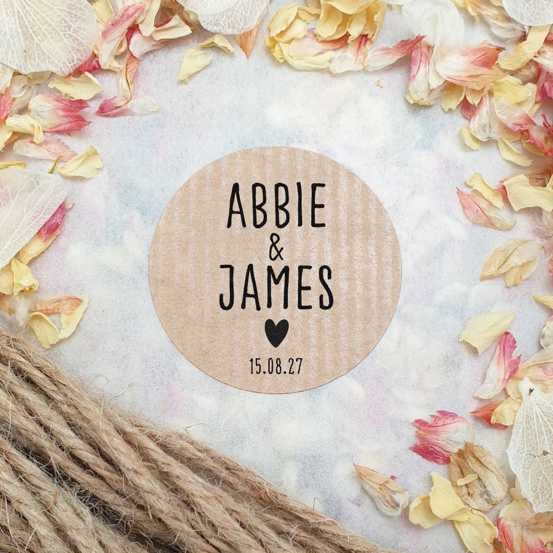 Kraft Brown Personalised Stickers - Names Design 6 | Confetti Bee