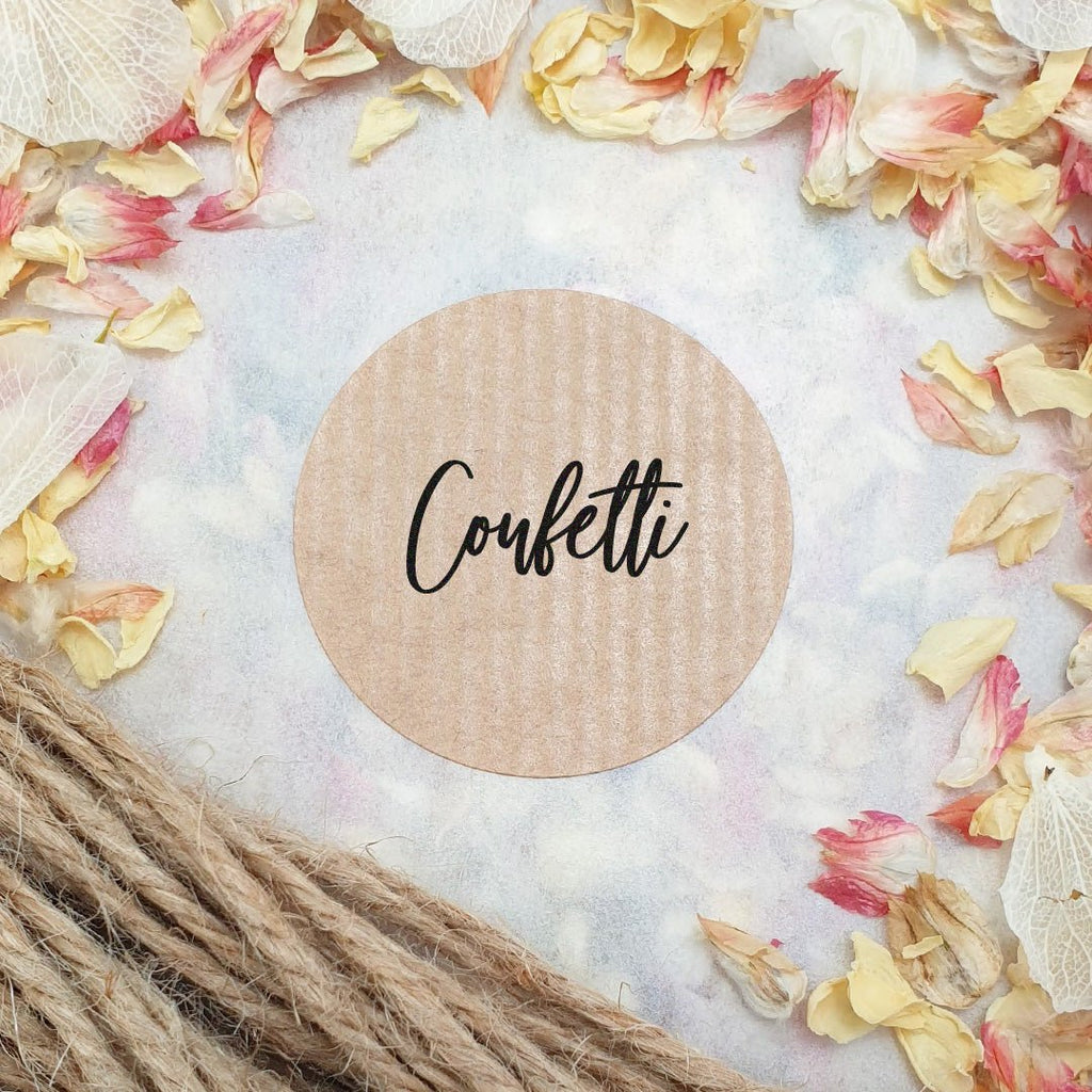 Kraft Brown Stickers - Confetti Design 1 - Confetti Bee