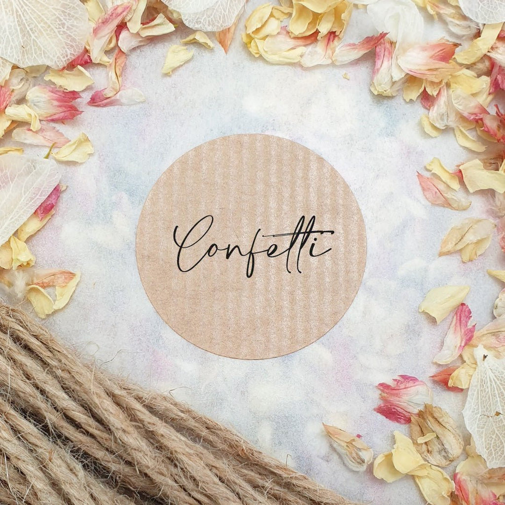 Kraft Brown Stickers - Confetti Design 2 - Confetti Bee