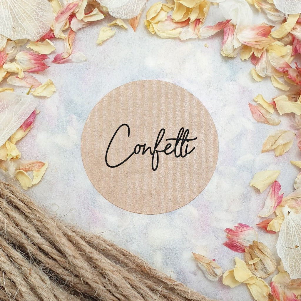 Kraft Brown Stickers - Confetti Design 3 - Confetti Bee