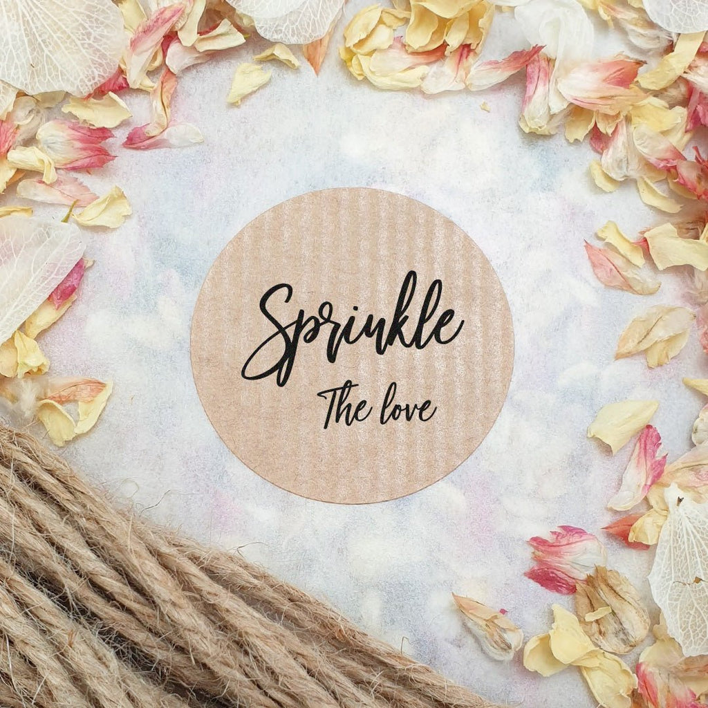 Kraft Brown Stickers - Sprinkle The Love Design 1 - Confetti Bee